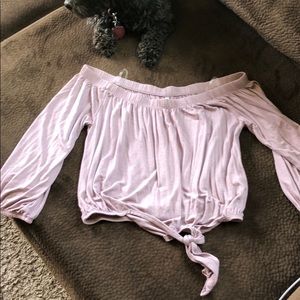 Off the shoulder crop top mauve